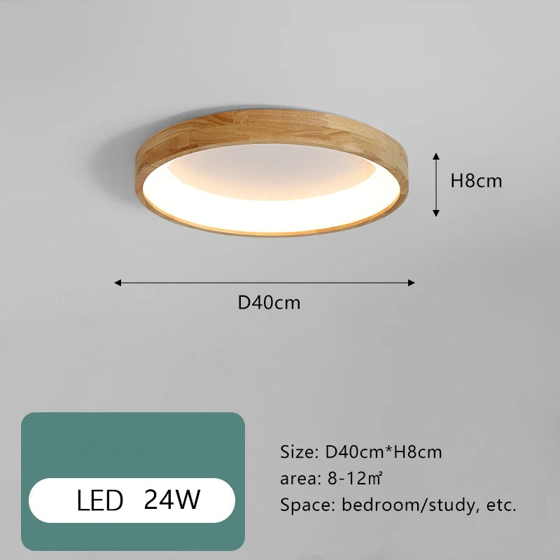 lampes de plafond en bois massif led simple japonais