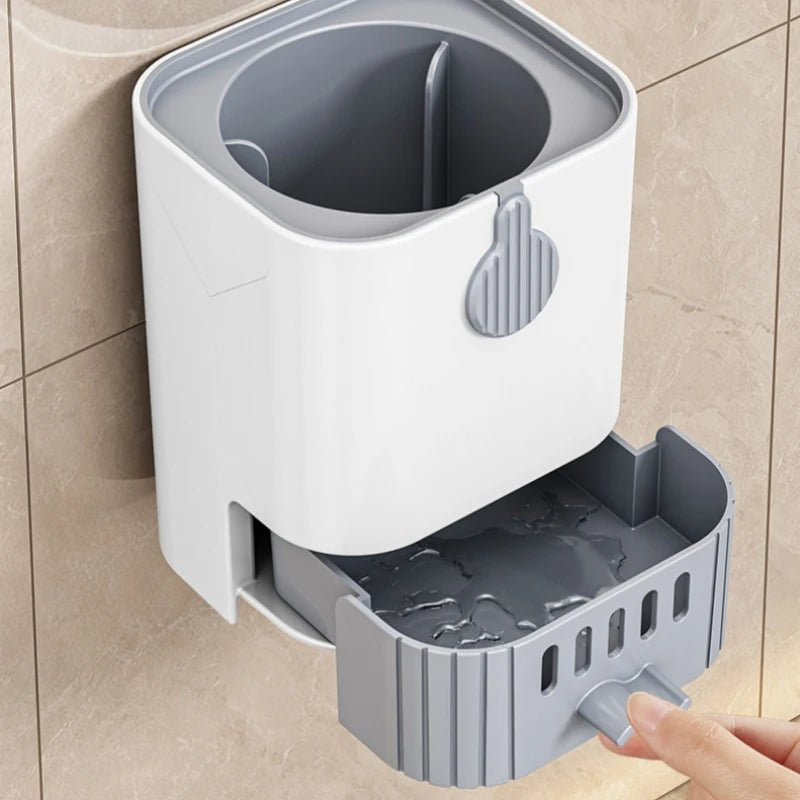 ensemble brosse de toilette avec support mural flexible - vue 5 sur 6