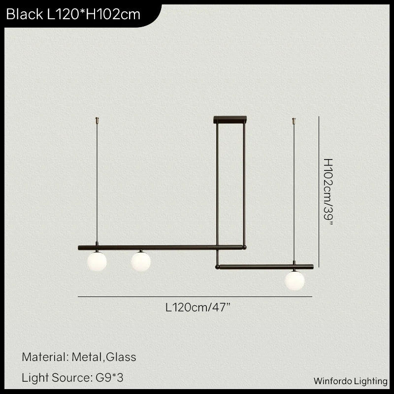 Moderner LED-Kronleuchter aus Glas im nordischen, minimalistischen Design für die Restaurantdekoration