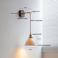 LED-Wandleuchte Nussbaum Kupfer Modern mit Steckermontage