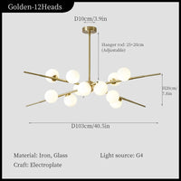 lustre nordique moderne en forme de branche de haricot magique