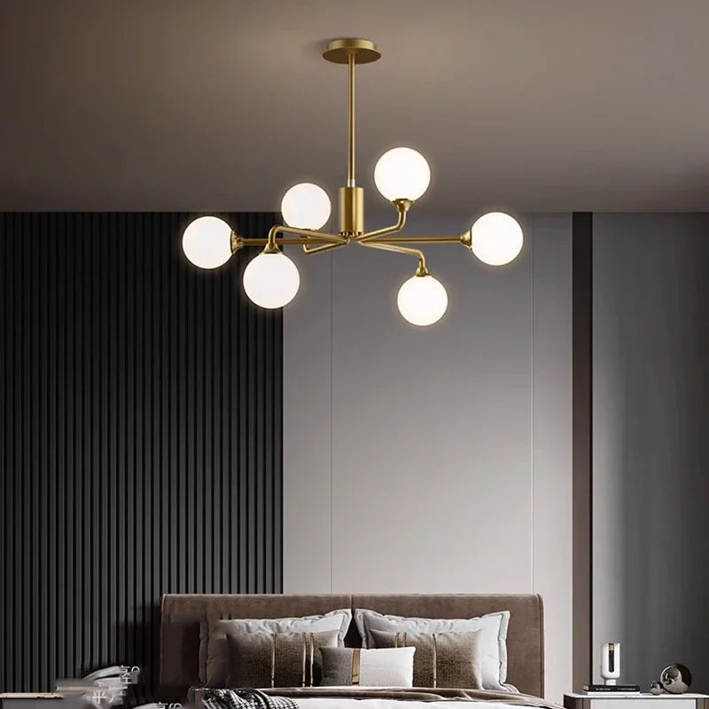 lustre moderne en verre suspendu pour décoration maison - vue 4 sur 8