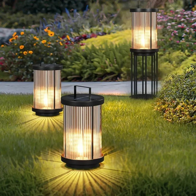 lampadaire solaire extérieur étanche en verre pour jardin - vue 5 sur 15