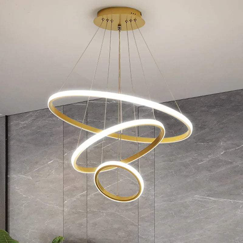Moderner Kronleuchter Design Kreis Hängend für ein elegantes Interieur - vue 3 sur 20