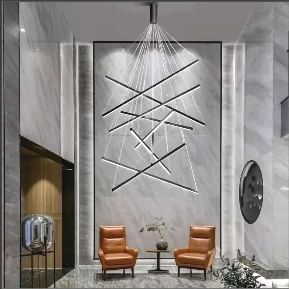 Modern Design Simple LED Ceiling Light, Penthouse Lobby Duplex Corridor Hotel Lobby Living Room Ceiling Decoration Chandelier