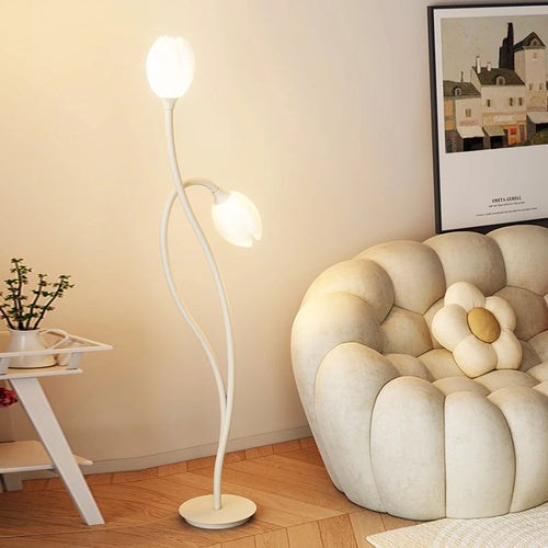 lampe de sol à led double tête en forme de fleur - vue 4 sur 8