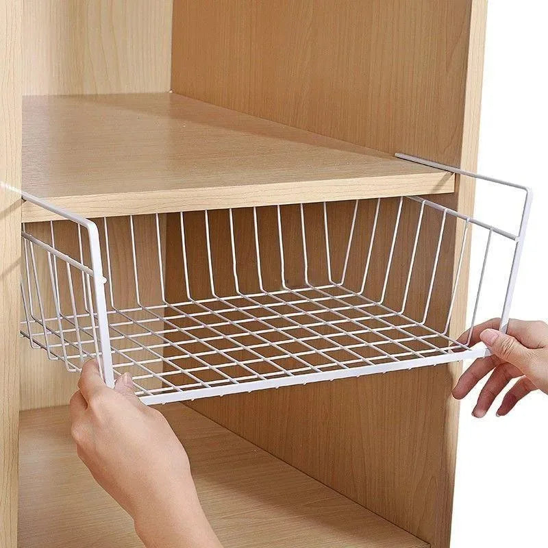 paniers de rangement suspendus en métal pour organisation polyvalente - vue 3 sur 18