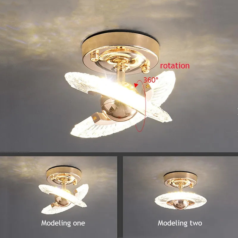 plafonnier led moderne en cristal luminaire intérieur décoratif - vue 2 sur 9