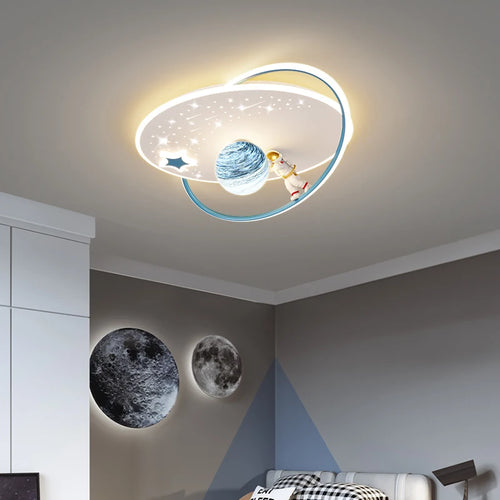 Moderner minimalistischer Deckenleuchter Astronaut Planet dekorativ für Kinder - vue 3 sur 12