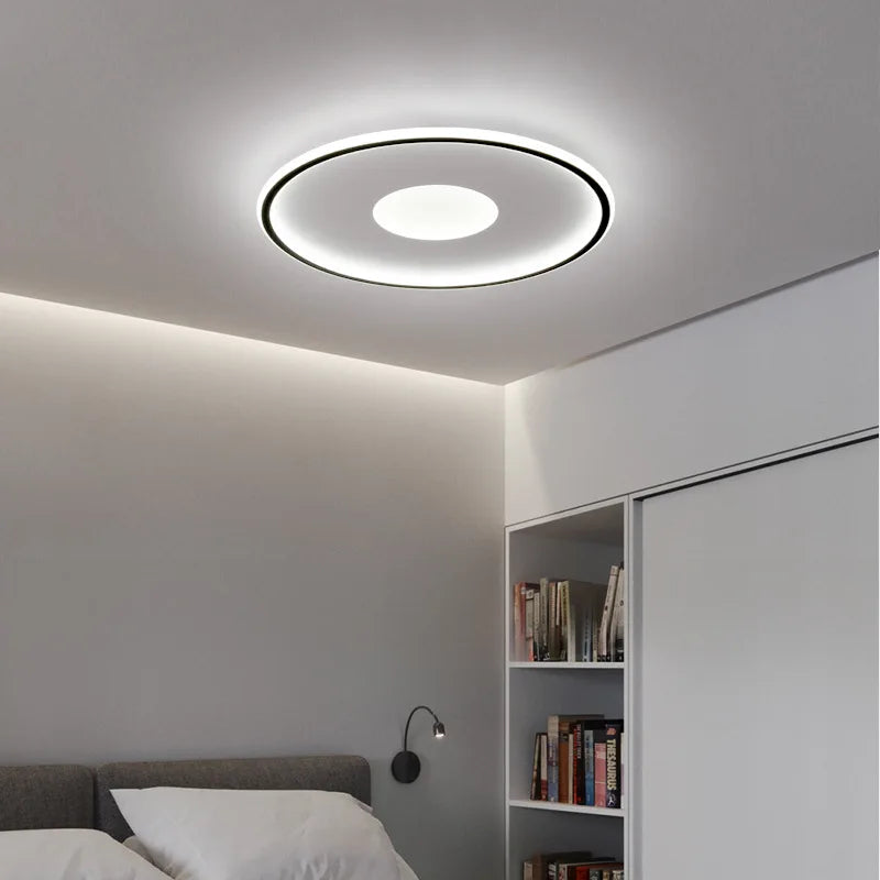 plafonnier led ultra mince moderne rond montage en surface - vue 5 sur 24