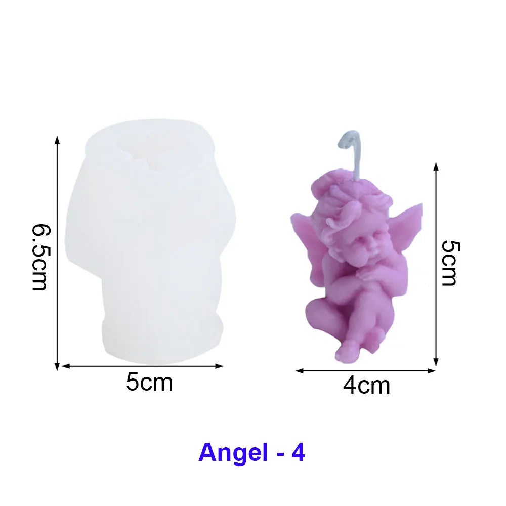 moule en silicone pour bougies parfumées d'ange et décorations en résine - vue 12 sur 11