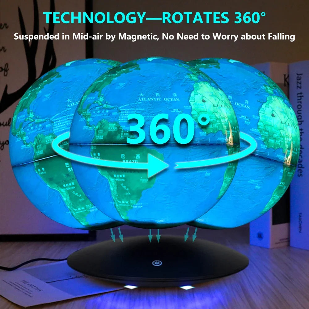 globe flottant rotatif magnétique pour décoration intérieure innovante - vue 5 sur 7