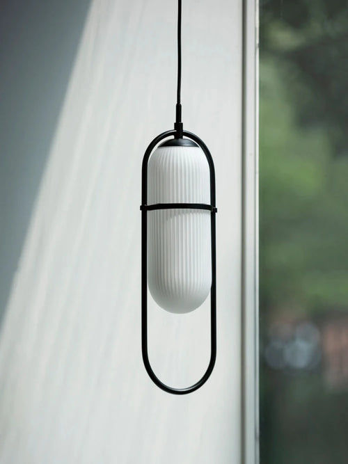 lustre industriel moderne en verre et métal pour décoration intérieure - vue 2 sur 8