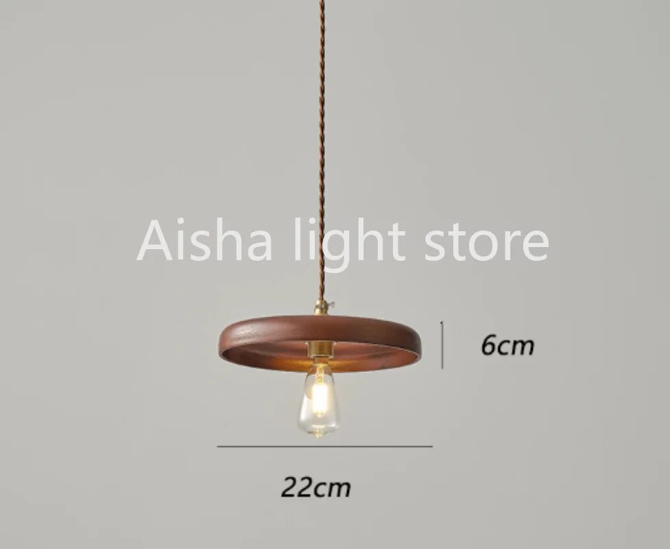 suspension vintage en bois massif pour un éclairage chaleureux intérieur - vue 7 sur 8
