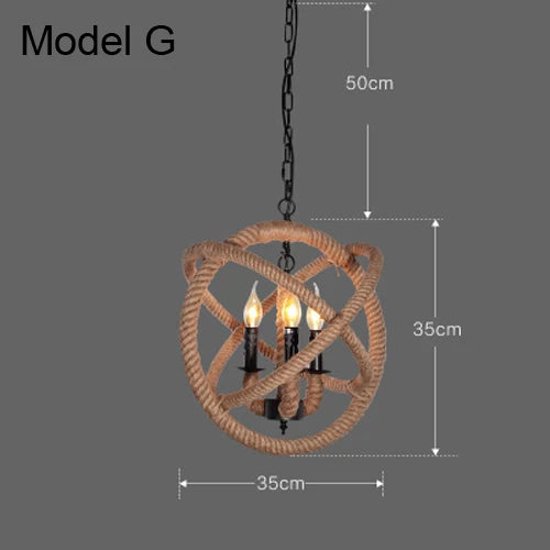 suspension rustiques industrielles avec corde pour intérieur - vue 14 sur 21
