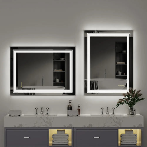miroir LED de luxe en cristal transparent étanche à intensité variable - vue 8 sur 9