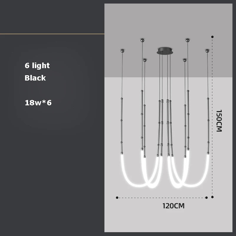 Art-Déco-Kronleuchter aus schwarzem Metall mit LED-Beleuchtung - vue 11 sur 16