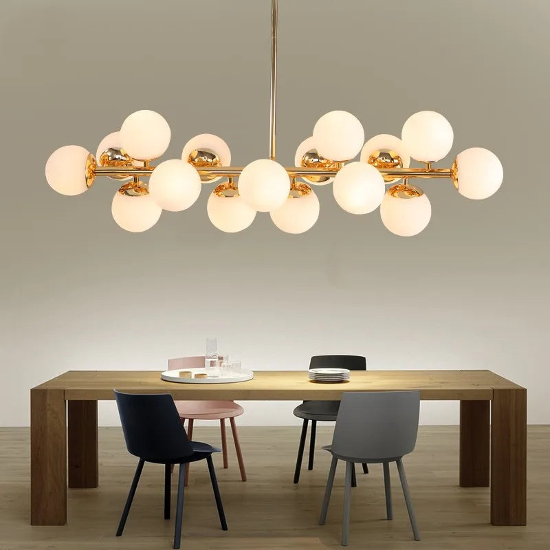 suspension lumineuse 25 têtes design romantique en verre - vue 7 sur 8