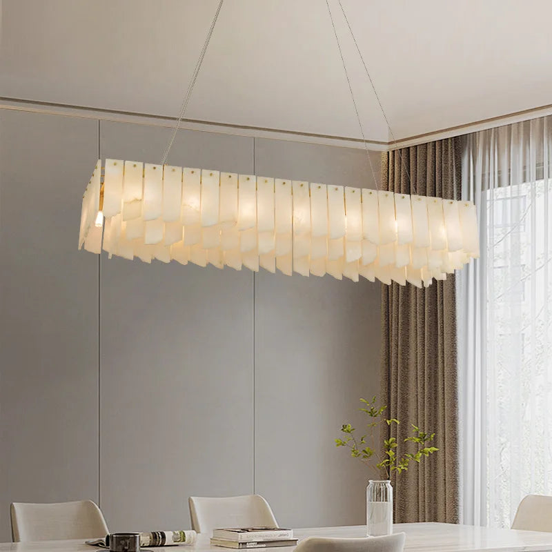 Moderner Kronleuchter aus spanischem Naturmarmor LED - vue 4 sur 11