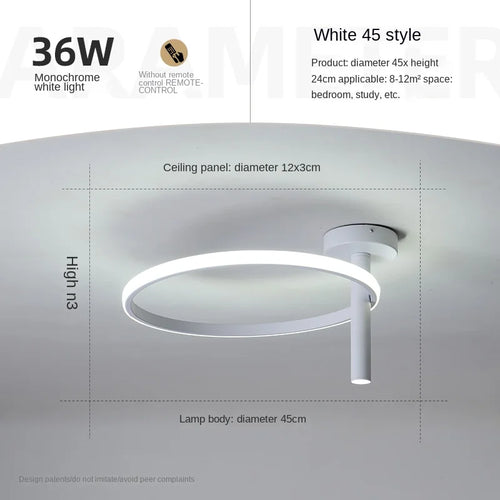 Moderner LED-Deckenleuchte Minimalistisch Ringförmig für Wohnräume - vue 22 sur 24