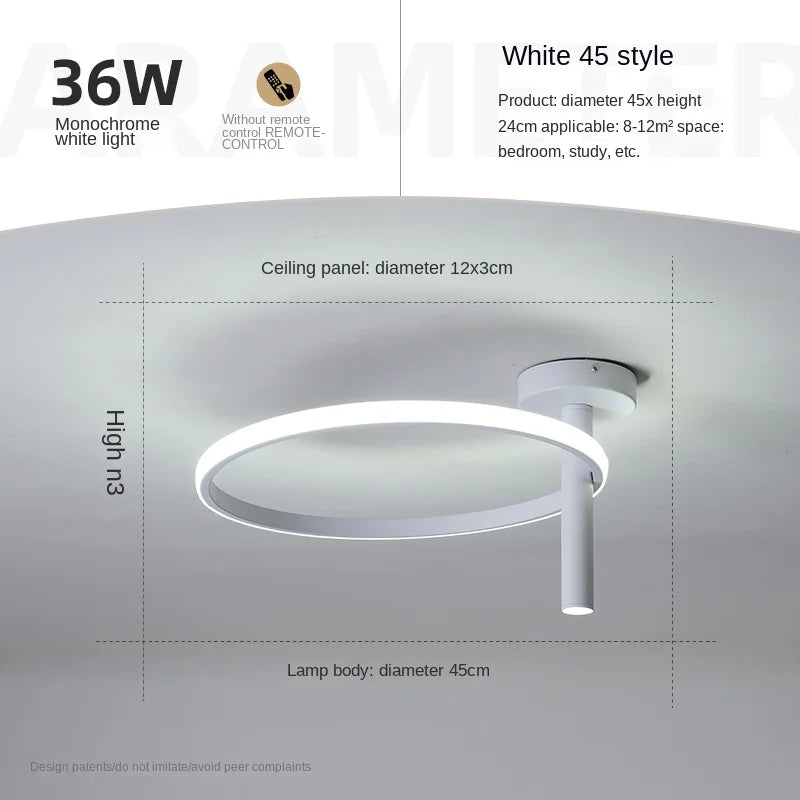 Moderner LED-Deckenleuchte Minimalistisch Ringförmig für Wohnräume - vue 22 sur 24