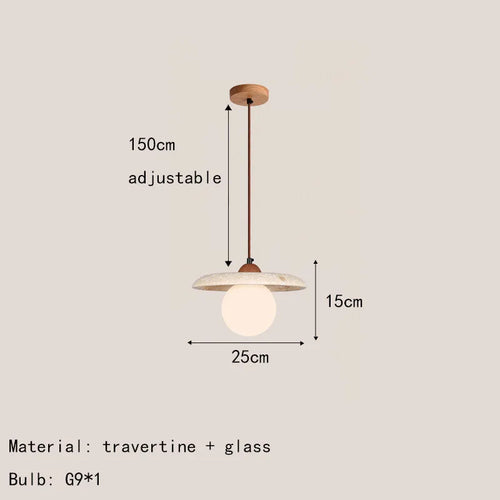 suspension restaurant en marbre naturel avec cordon réglable - vue 10 sur 12