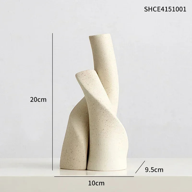 vase moderne en céramique givrée fait main pour fleurs séchées - vue 8 sur 8