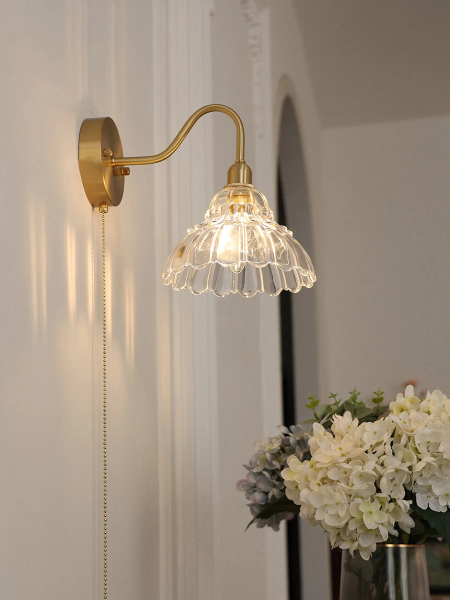 suspension en verre et laiton style japonais design nordique luxe - vue 6 sur 8