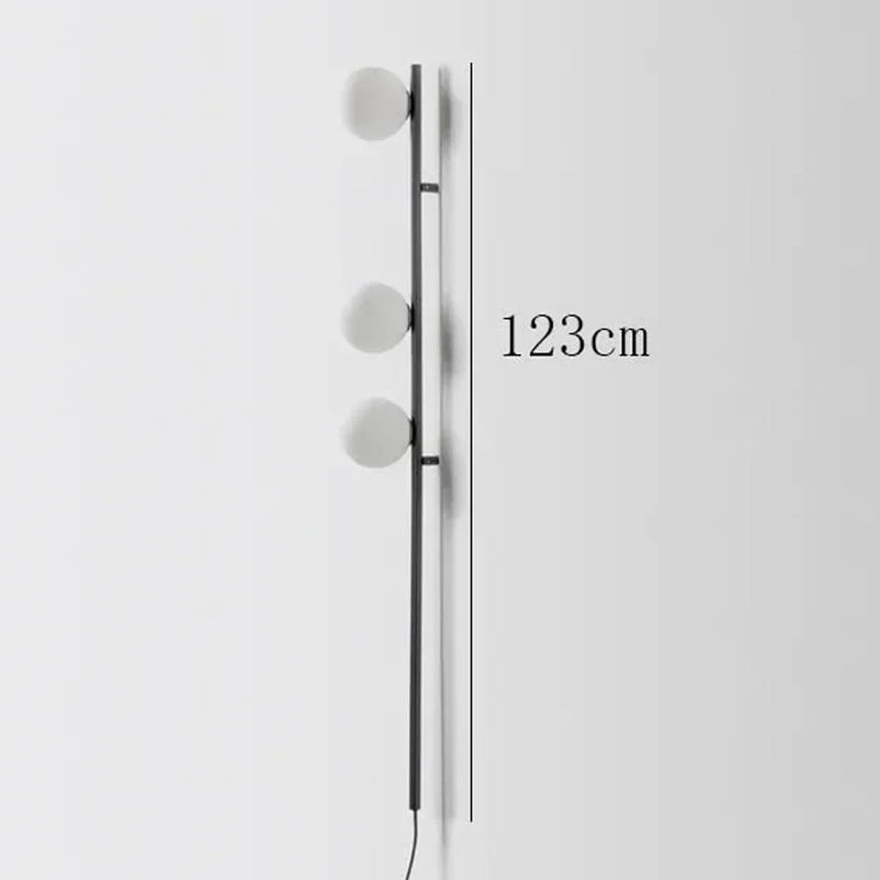 applique murale led longue avec prise de câble en verre rond