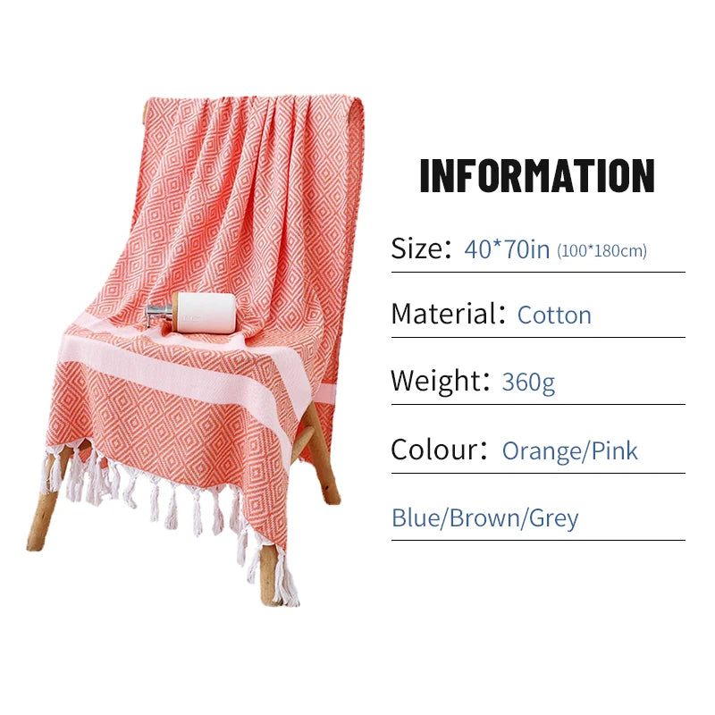 Serviette de plage turque coton motif imprime 180cm - vue 5 sur 7