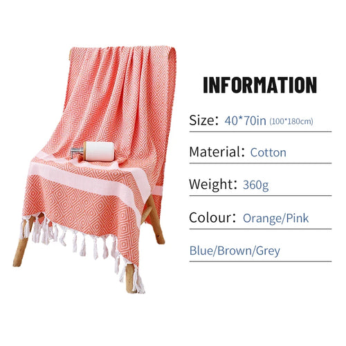 serviette de plage turque coton motifs ethniques polyvalente - vue 6 sur 7