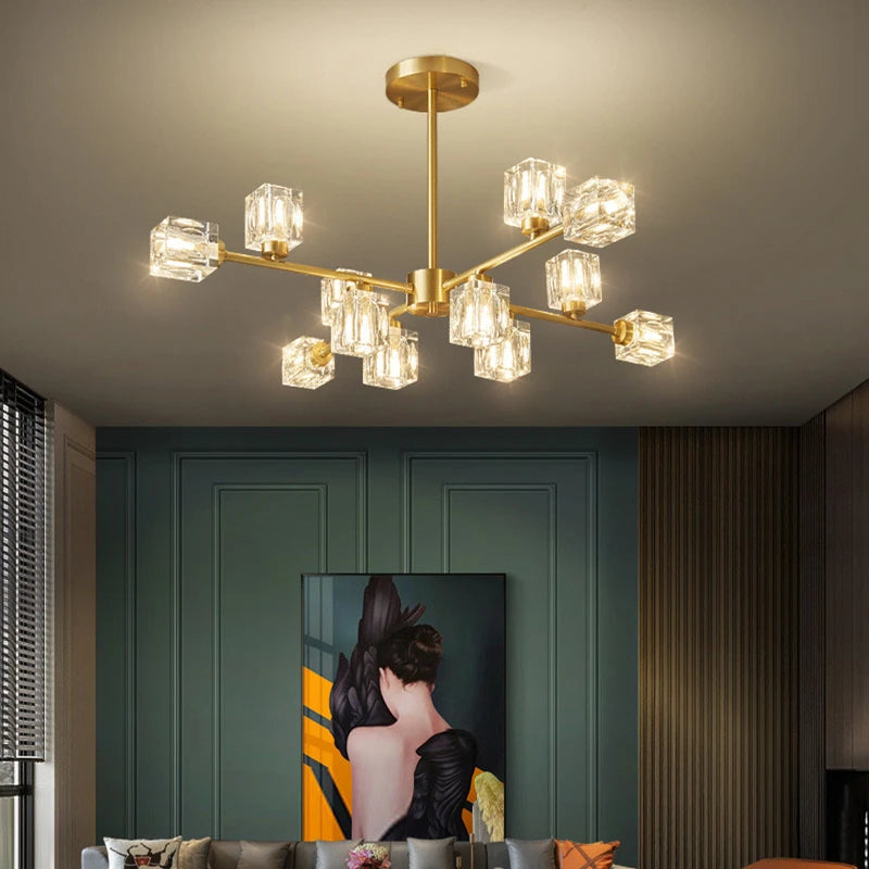 Modern Ceiling Crystal Chandelier Table, Restaurant, Kitchen Bar LED Chandelier Minimalist Home Decoration Light Luxury Crystal - vue 6 sur 20