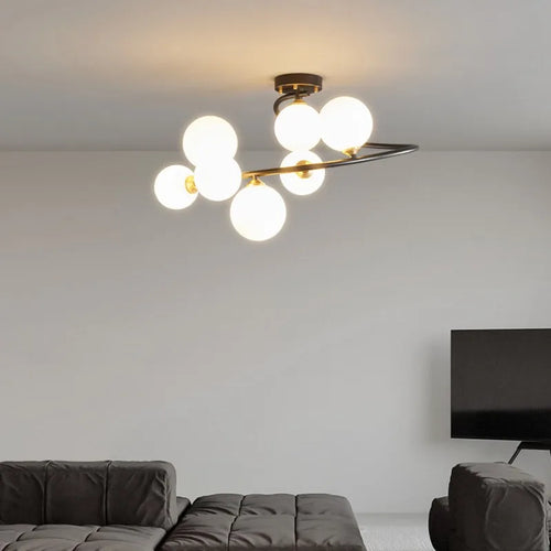 plafonnier moderne en cuivre irrégulier avec lumière personnalisée