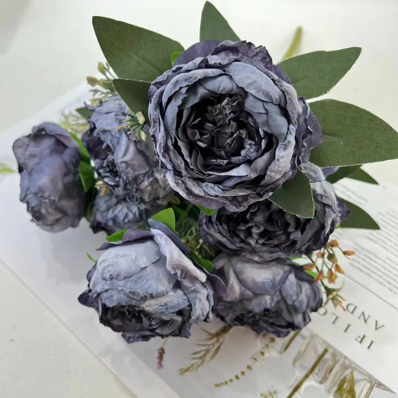 fleurs artificielles bouquet de pivoines pour mariage et décoration - vue 12 sur 13