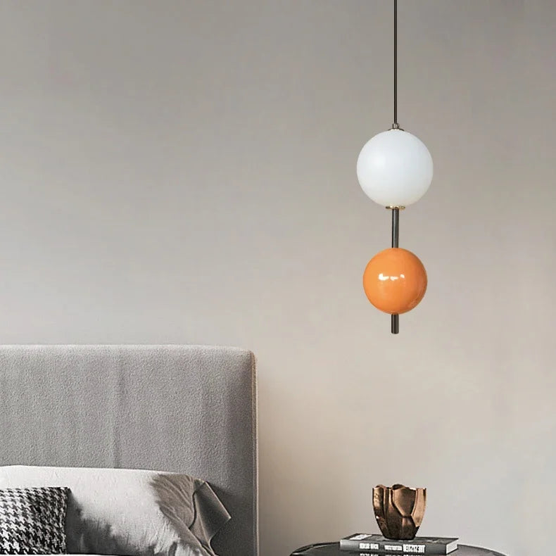 lustre nordique boule de verre raisin simple led éclairage maison - vue 4 sur 12