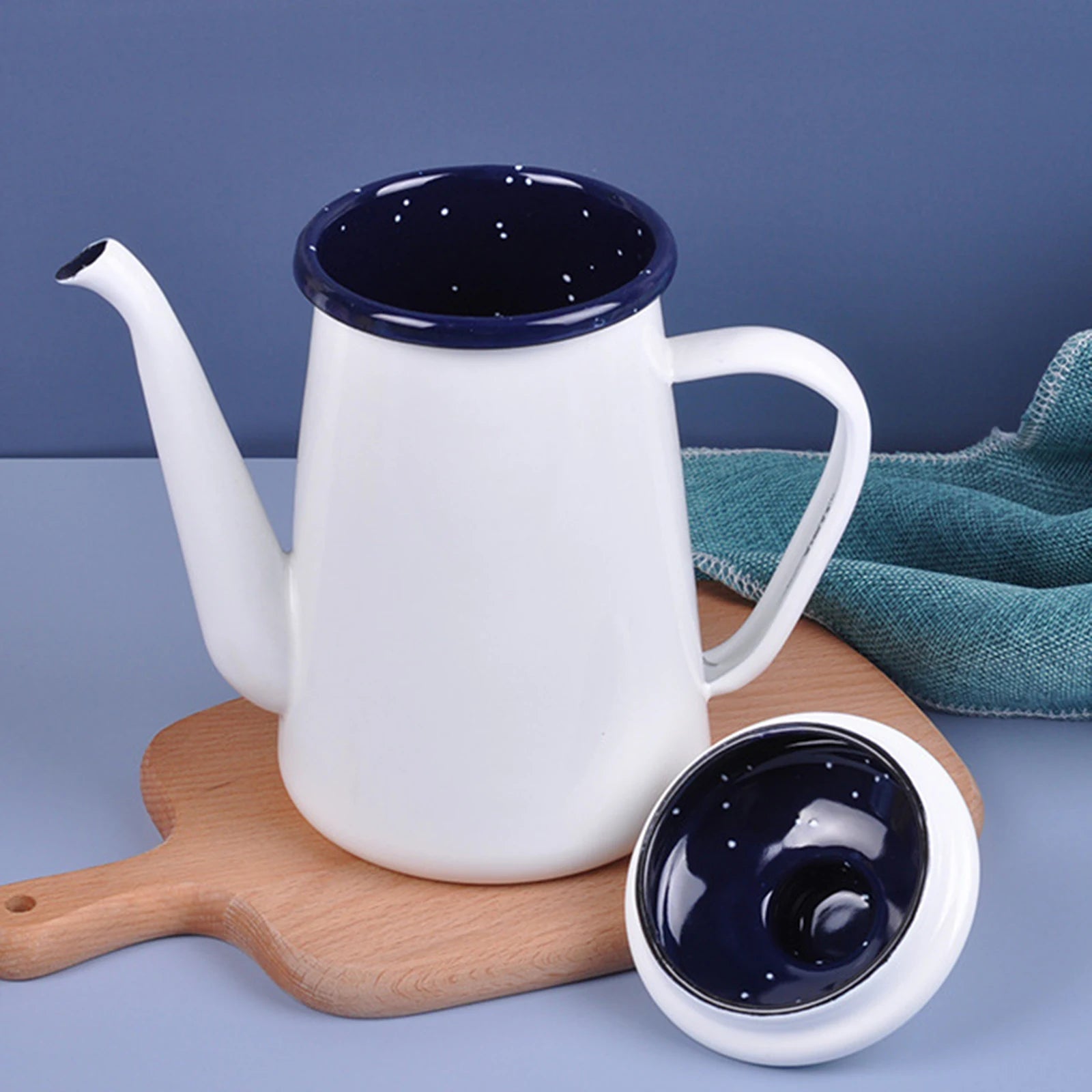 cafetière émaillée vintage 1 1l poignée solide - vue 5 sur 7