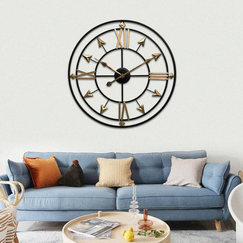 Wrought Iron Wall Clock for Living Room, Home Warm Decoration, Retro Silent Clock - vue 2 sur 7