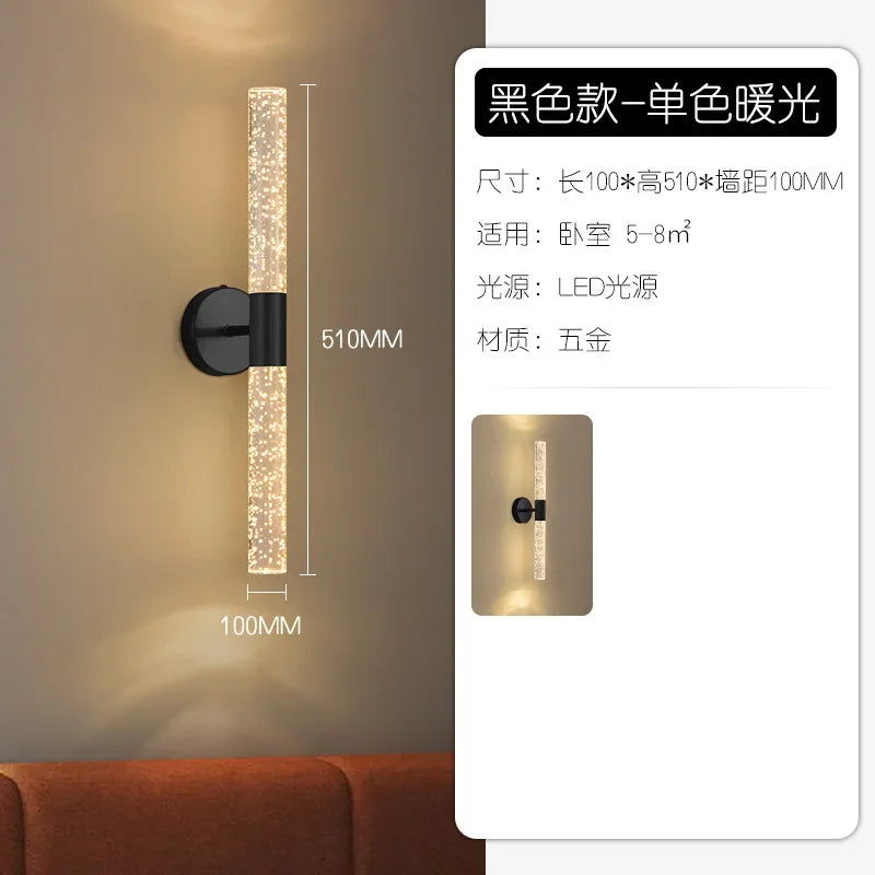 applique murale led double tête design minimaliste en cristal - vue 7 sur 9