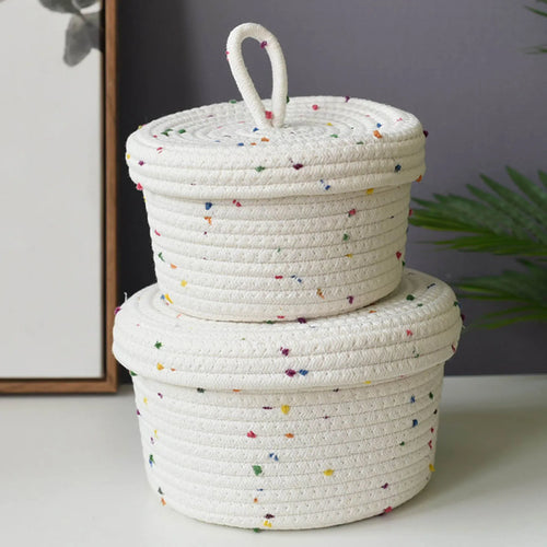 panier en coton tissé à la main pour rangement décoratif - vue 5 sur 15