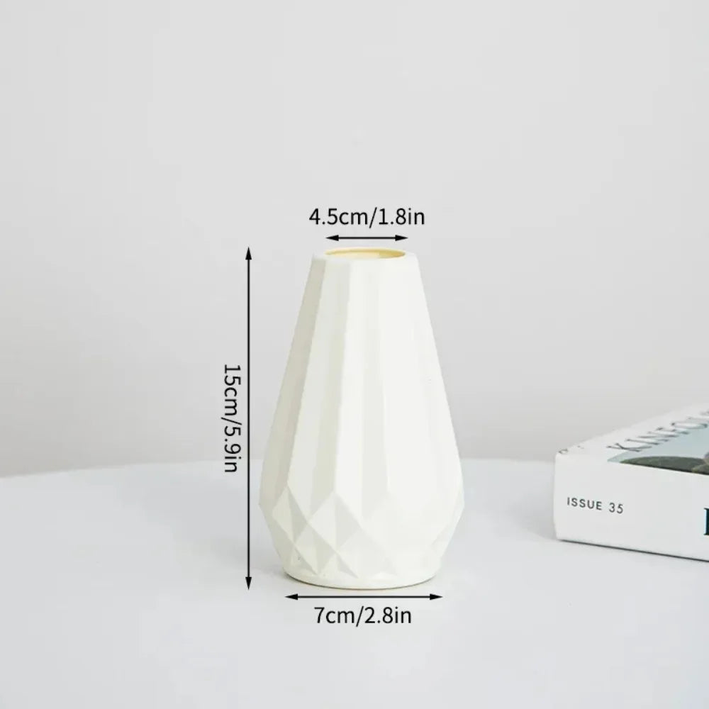 vase à fleurs en diamant style nordique moderne en plastique - vue 6 sur 9