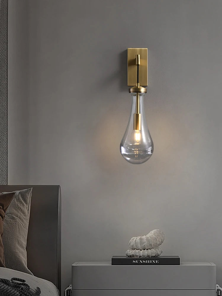 applique murale goutte d'eau en cuivre design artistique pour intérieur