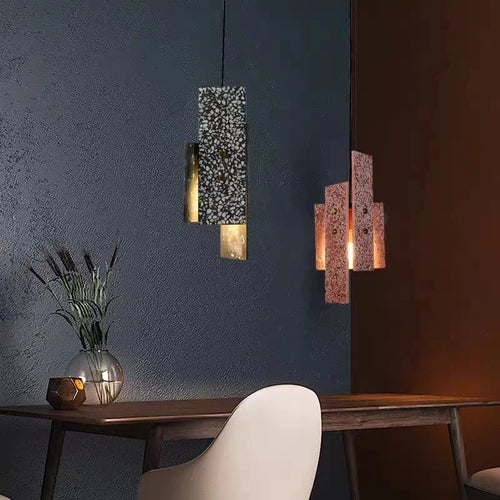 Verstellbare Art-déco-Pendelleuchte aus Terrazzo für ein elegantes Interieur