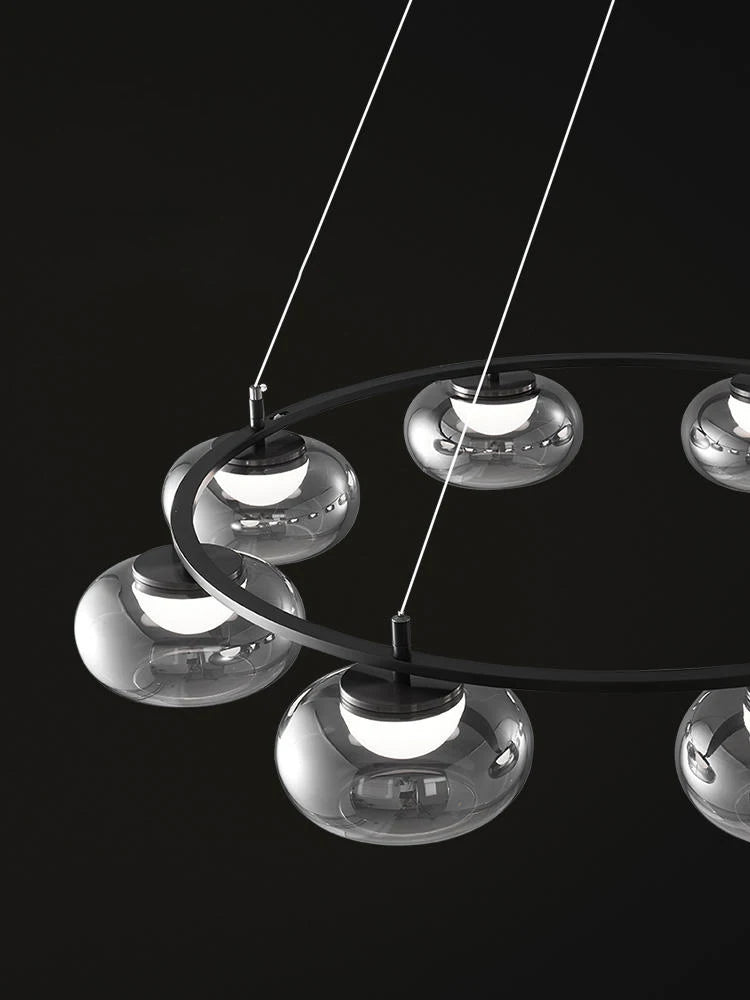 Luxuriöse Pendelleuchte aus Glas für moderne Dekoration - vue 5 sur 9