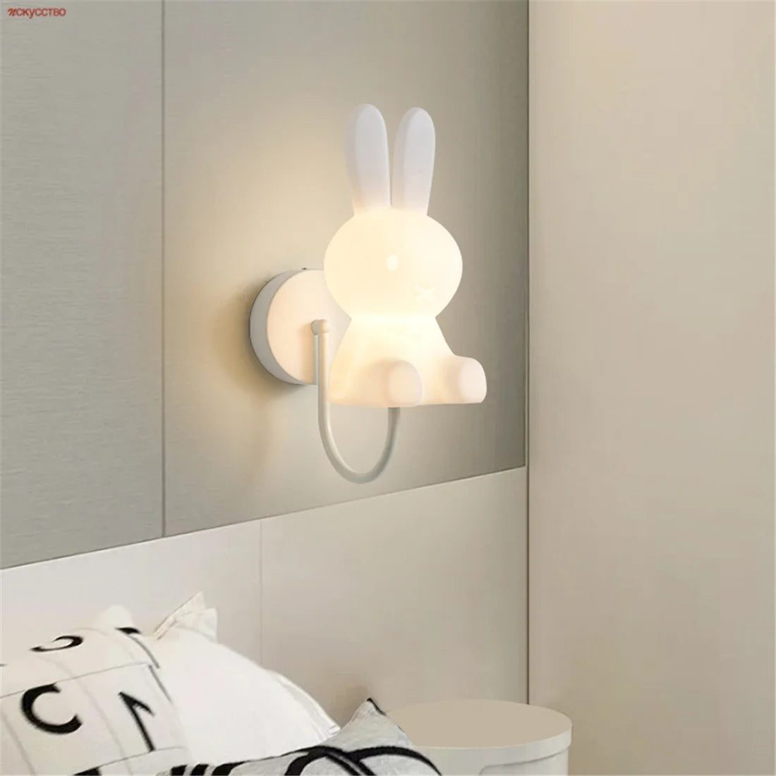 applique led murale pour enfants avec dessin de lapin - vue 3 sur 7