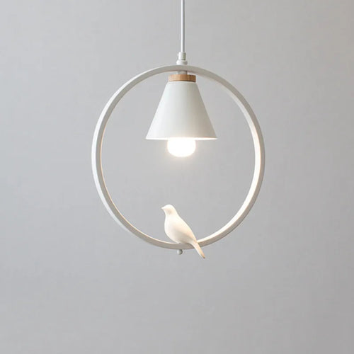 Moderne nordische Vogel-Pendelleuchte aus Eisen für die Innendekoration - vue 12 sur 16