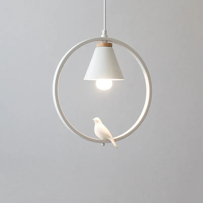 Moderne nordische Vogel-Pendelleuchte aus Eisen für die Innendekoration - vue 11 sur 16