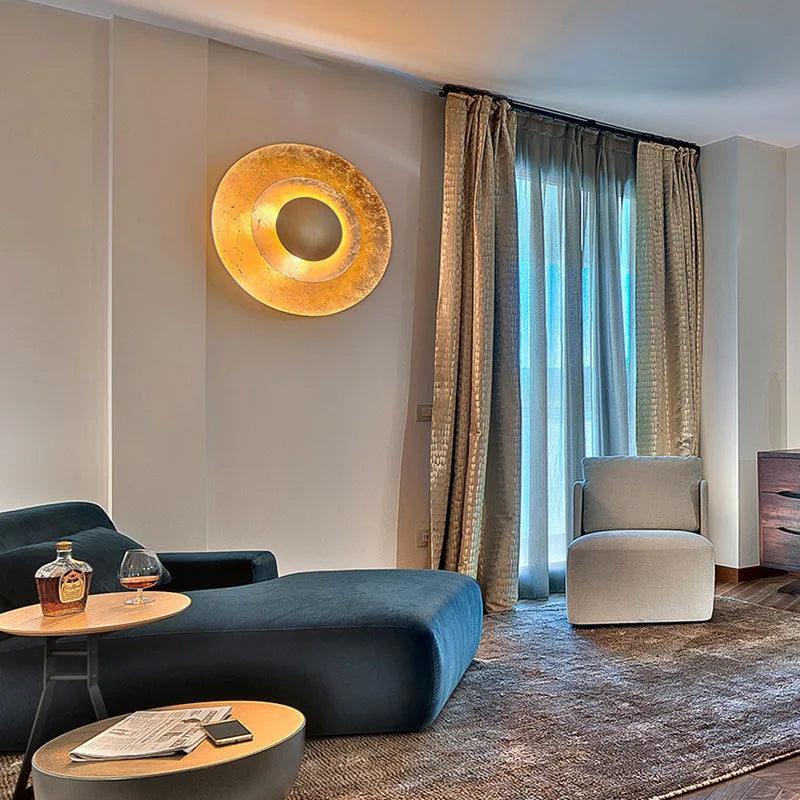 applique led ronde en or à 3 couches pour ambiance art déco - vue 4 sur 10