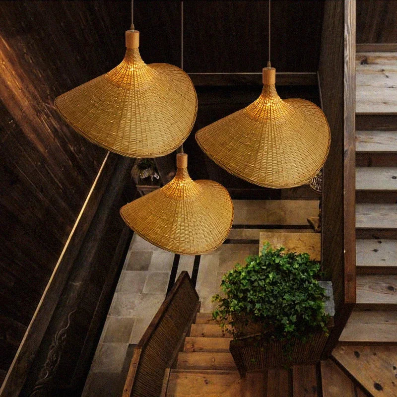 lampe en bambou style zen asiatique créatif pour décoration - vue 5 sur 8
