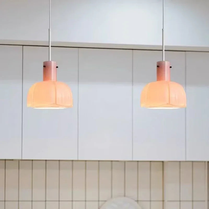 Suspension LED en verre au design nordique suspendu - vue 5 sur 11