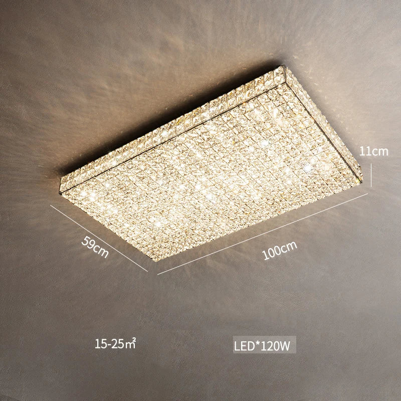 plafonnier en cristal design moderne luminaire décoratif - vue 6 sur 14